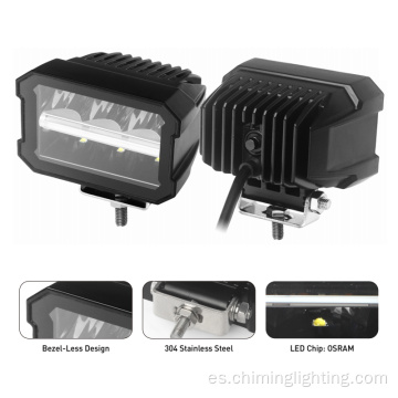 Luz de trabajo LED de 30W 4.5 pulgadas 10-30V 2 filas Barra de luz LED para luz Offroad Light